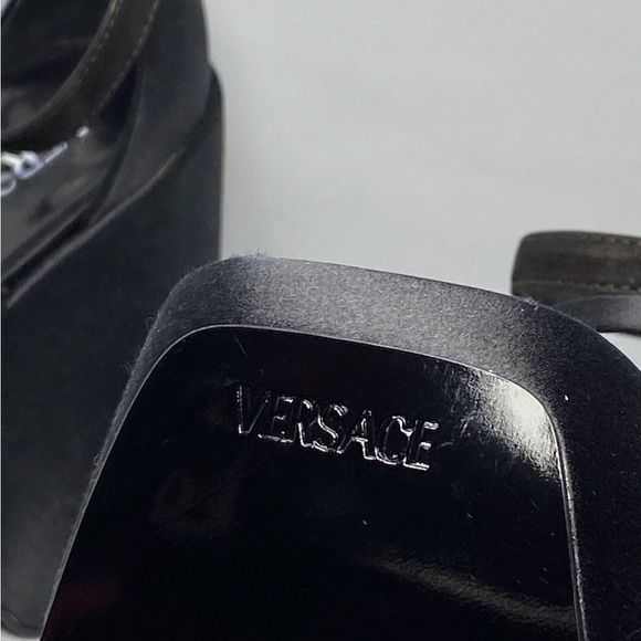Versace 3 Strap Satin Platform Wedge Sandals size 37 - Picture 11 of 14